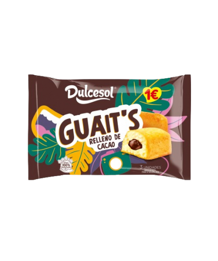 DULCESOL GUAIT´S RELL.CACAO P/3 UDS 135GR (1€)
