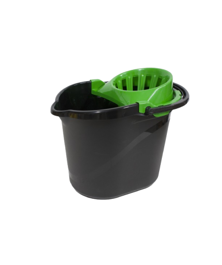 CUBO FREGONA+ESCURRIDOR PAMEX NEGRO 15 L UD