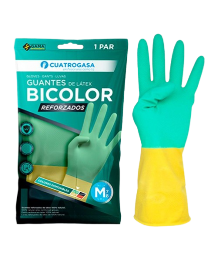 GUANTES BICOLOR REFORZADO 4 GASAS T/MED