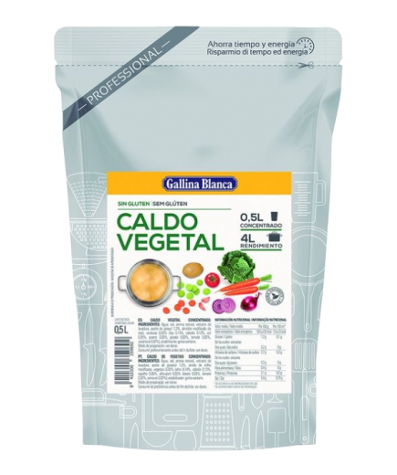 CALDO VEGETAL LIQUIDO/CONCET.G.B.0.50.L 4.L.