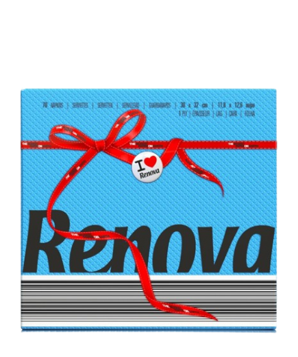SERVILLETA 30X32 RENOVA COLORES 1 CAPA P/70 UD
