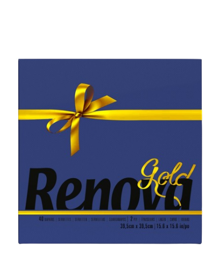 SERVILLETA 39X39 RENOVA 2 CAPAS GOLD COLORES P/40 