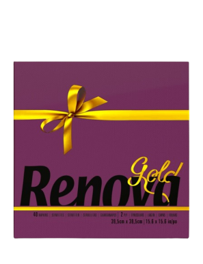 SERVILLETA 39X39 RENOVA 2 CAPAS GOLD COLORES P/40 