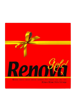 SERVILLETA 39X39 RENOVA 2 CAPAS GOLD COLORES P/40 