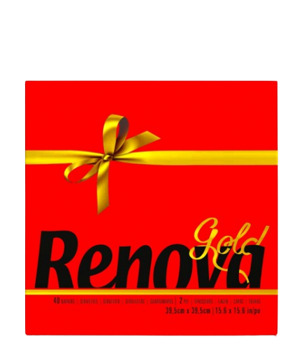 SERVILLETA 39X39 RENOVA 2 CAPAS GOLD COLORES P/40 