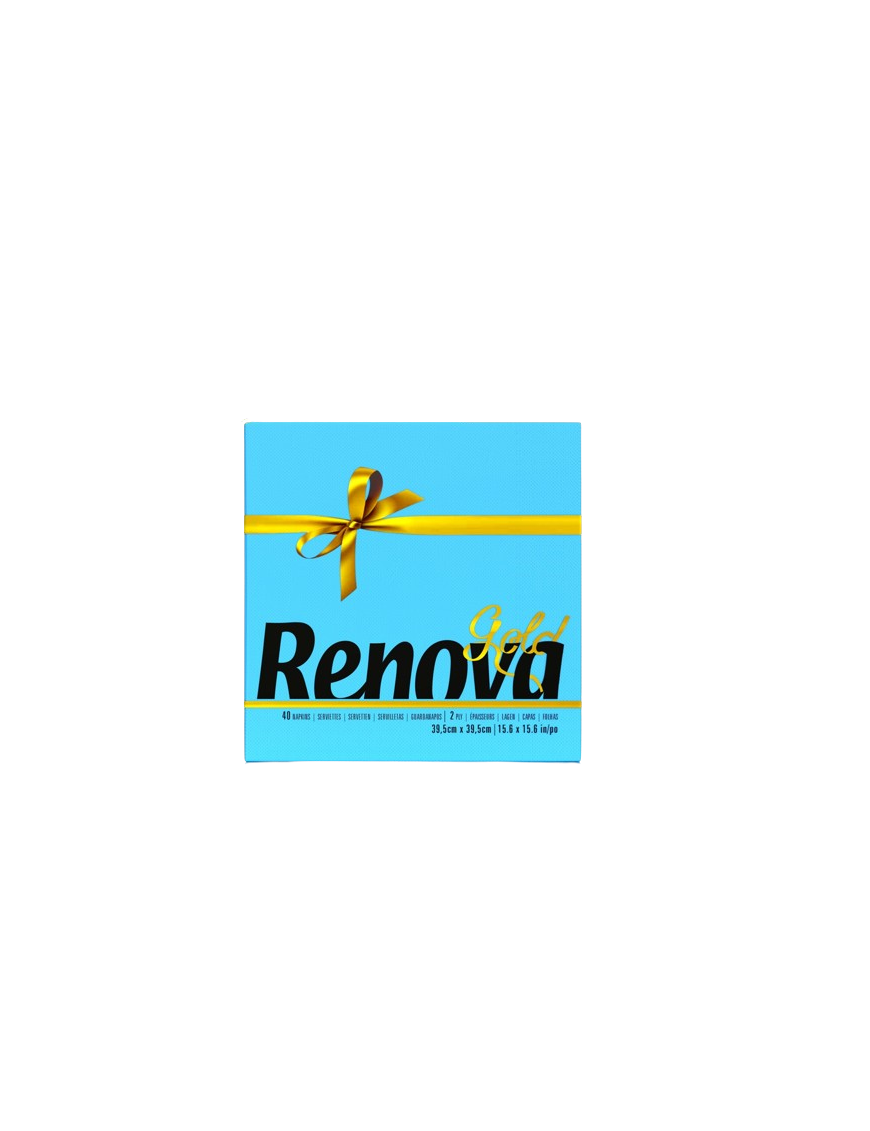 SERVILLETA 39X39 RENOVA 2 CAPAS GOLD COLORES P/40 