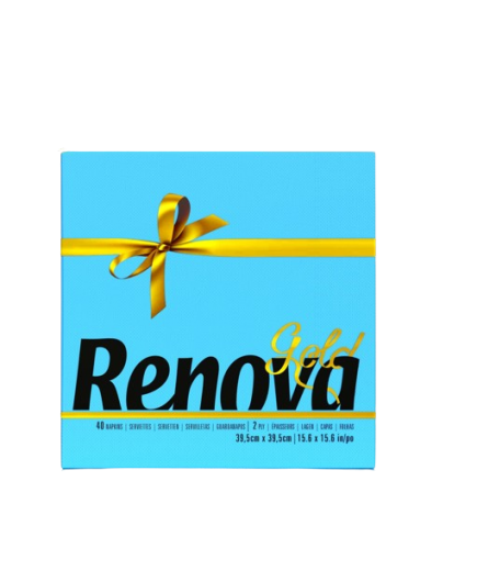 SERVILLETA 39X39 RENOVA 2 CAPAS GOLD COLORES P/40 
