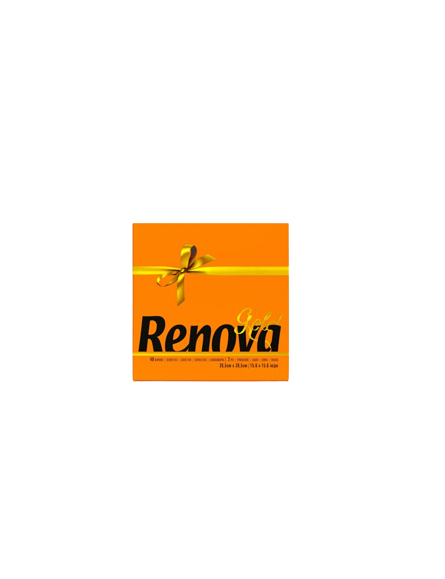 SERVILLETA 39X39 RENOVA 2 CAPAS GOLD COLORES P/40 