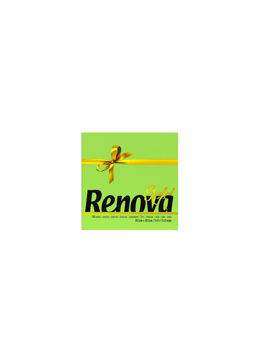 SERVILLETA 39X39 RENOVA 2 CAPAS GOLD COLORES P/40 