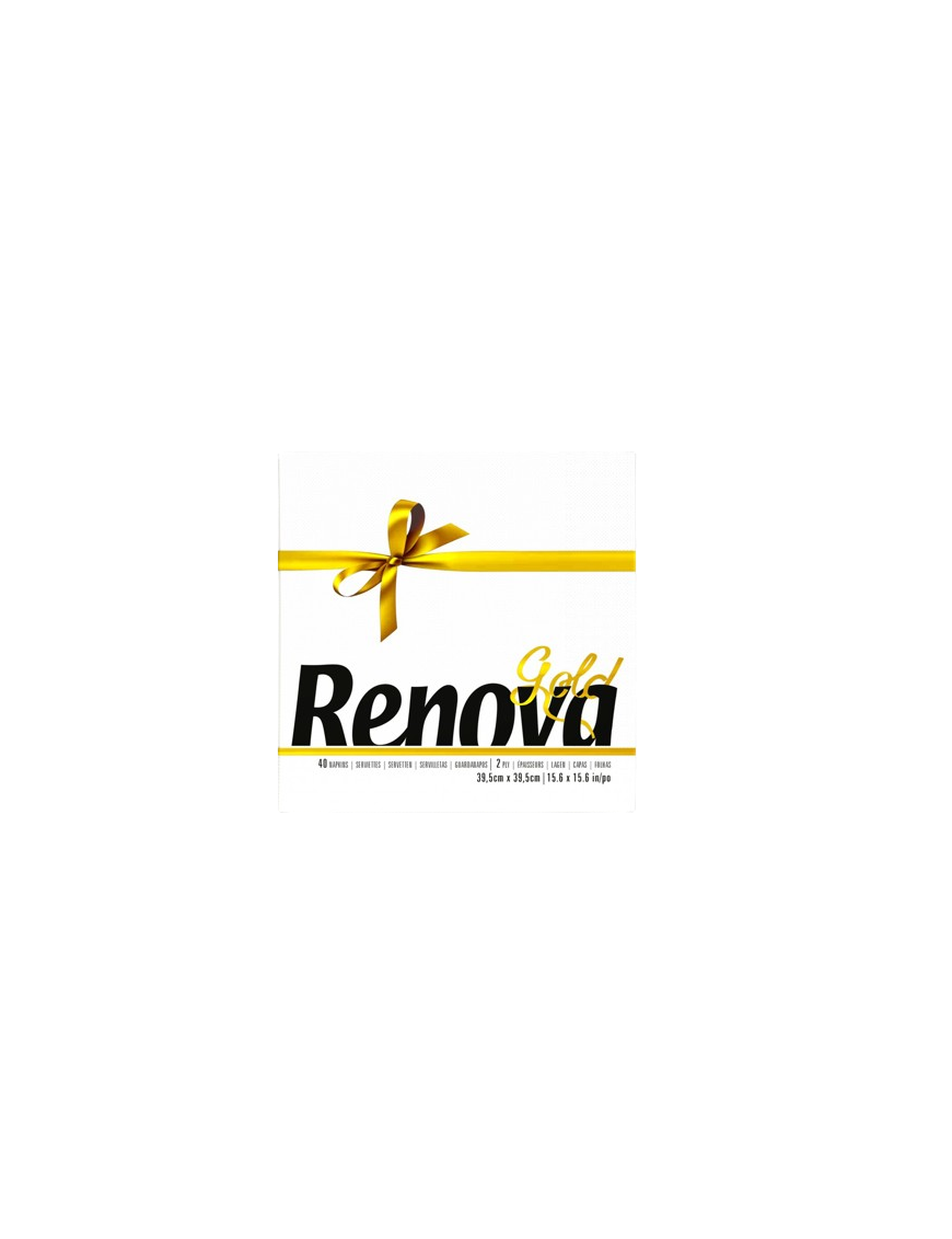 SERVILLETA 39X39 RENOVA 2 CAPAS GOLD COLORES P/40 