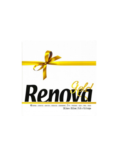 SERVILLETA 39X39 RENOVA 2 CAPAS GOLD COLORES P/40 