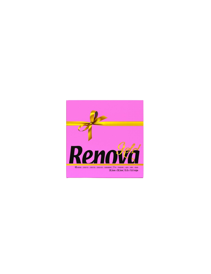 SERVILLETA 39X39 RENOVA 2 CAPAS GOLD COLORES P/40 