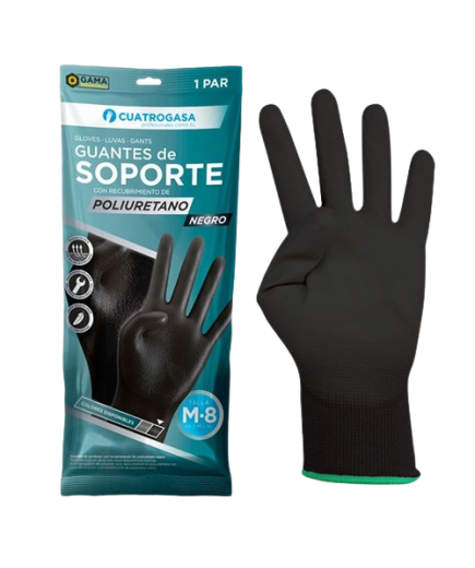 GUANTES SOPORTE POLIURETANO NEGRO TALLA M