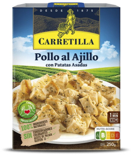 POLLO AL AJILLO CARRETILLA C/PATATAS P/250 GR