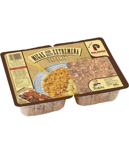 MIGAS DE PAN EXTREMEÑAS C/JAMON 250 GR PACK-2 UD