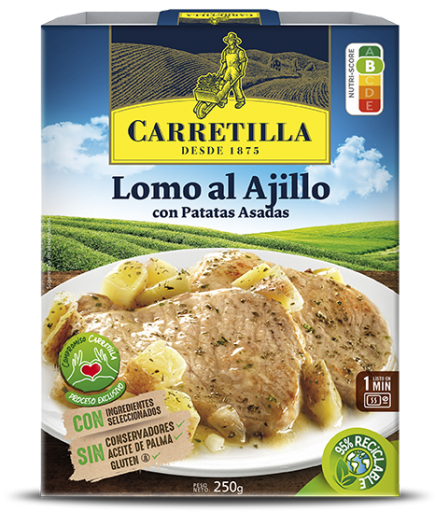 LOMO AL AJILLO CON PATATAS CARRETILLA P/250 GR