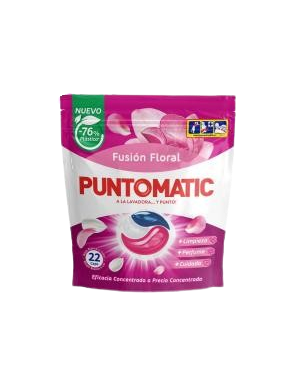 DETERGENTE PUNTOMATIC CAPSULA FUSION FLORAL B/22UD